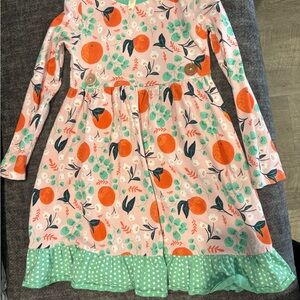 Matilda Jane Orange and Green Floral Kids Dress